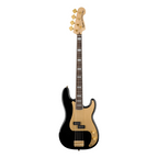 Squier 40th Anniversary Precision Bass Guitar Gold Edition Laurel Fretboard Black