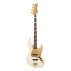 Squier 40th Anniversary Jazz Bass Gold Edition Laurel Fretboard Olympic White