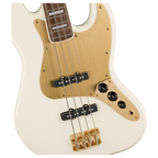 Squier 40th Anniversary Jazz Bass Gold Edition Laurel Fretboard Olympic White