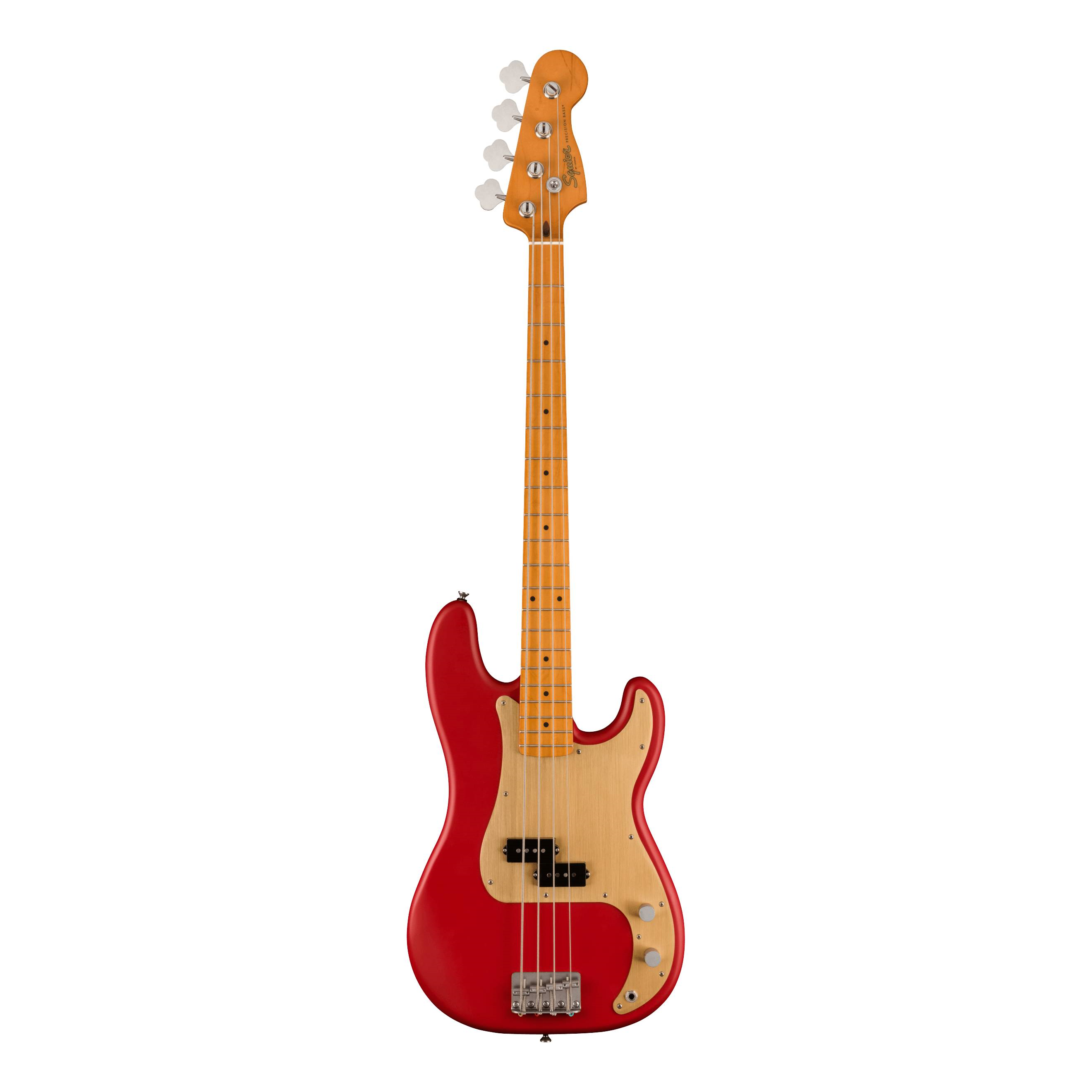 Squier 40th Anniversary Precision Bass Guitar Vintage Edition Maple Fingerboard Satin Dakota Red