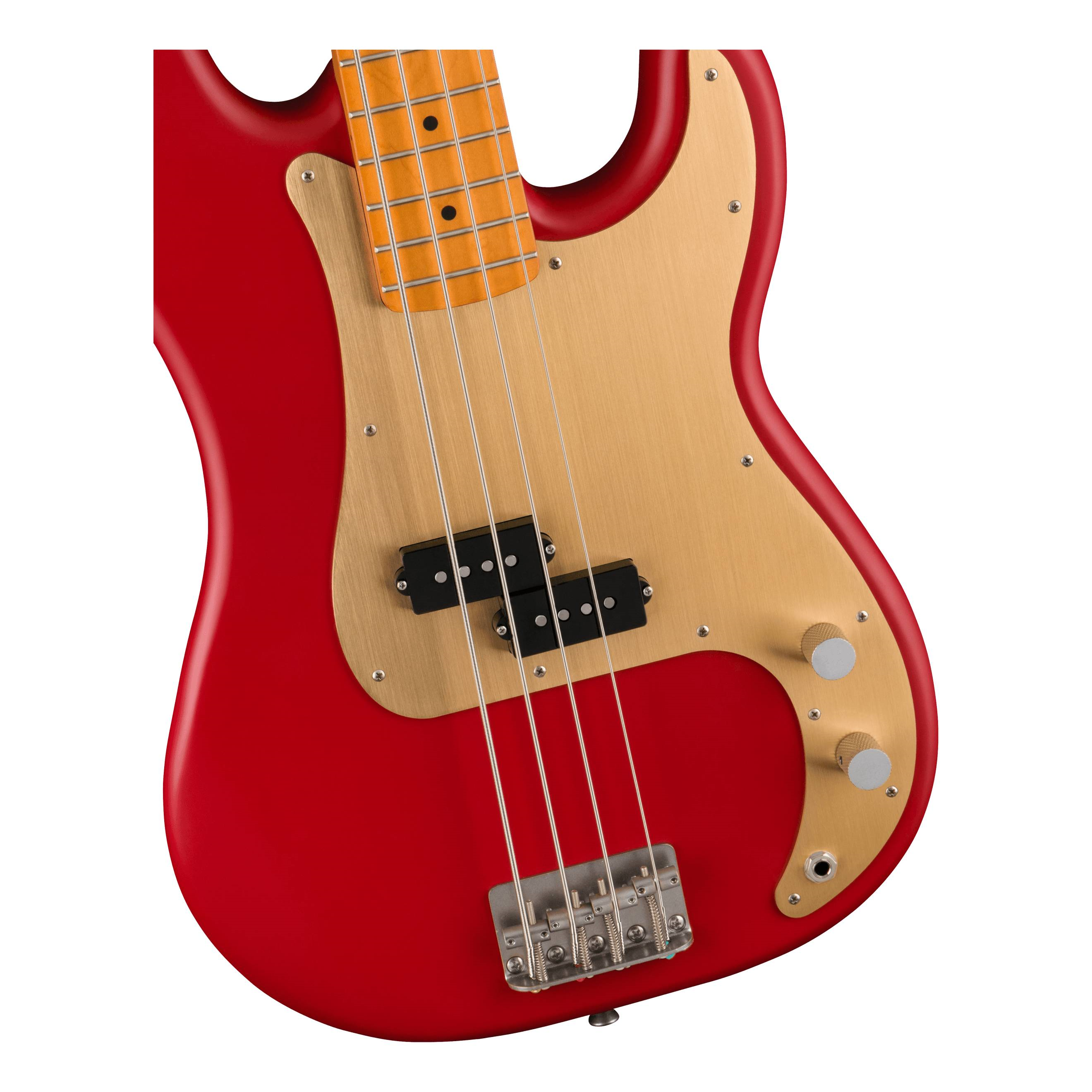 Squier 40th Anniversary Precision Bass Guitar Vintage Edition Maple Fingerboard Satin Dakota Red