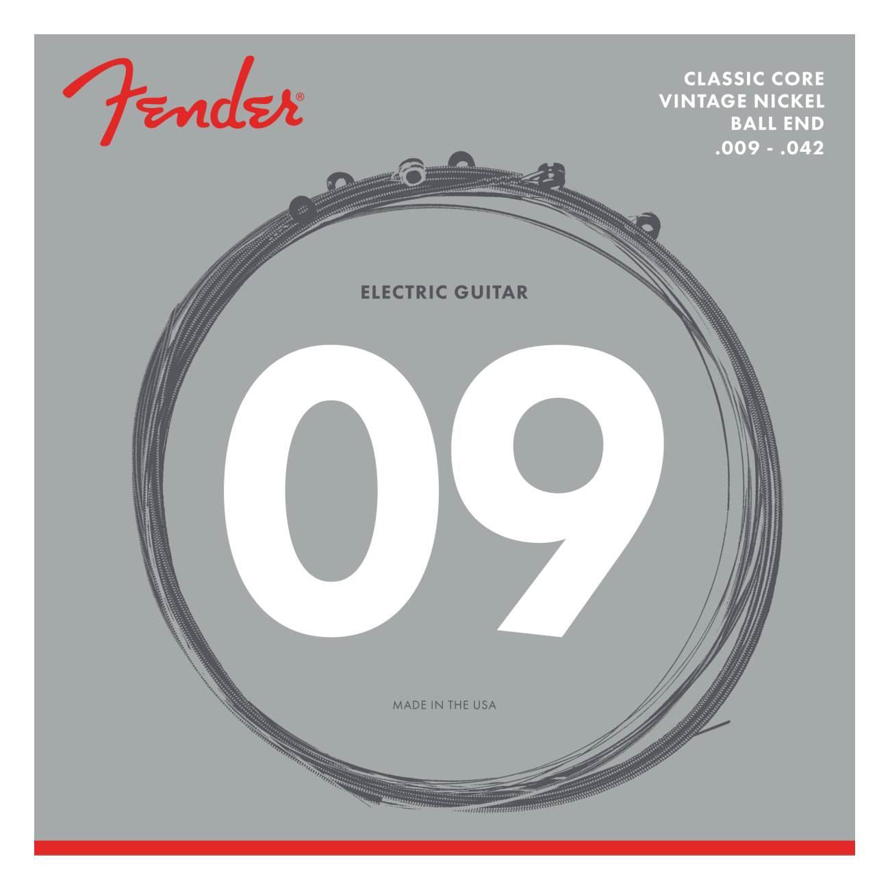 Fender Clas Core Electric Guitar Strings 155L Vintage Nickels (.009 .042)