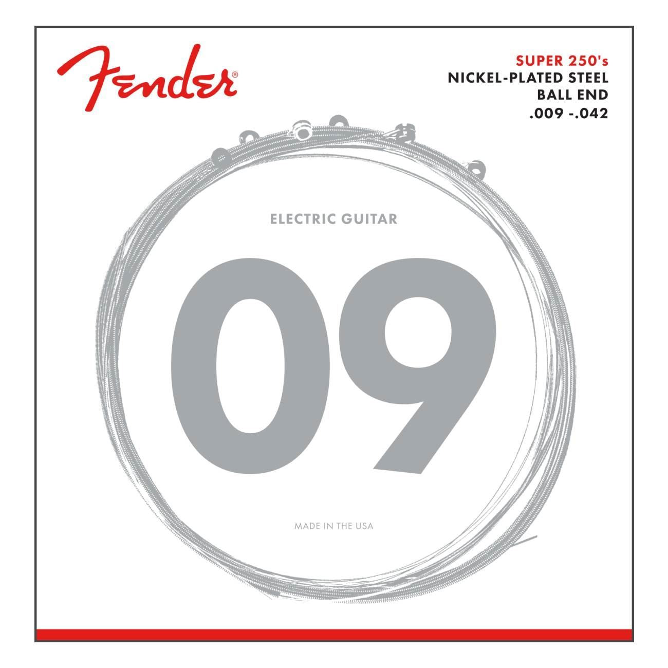 Fender Super 250 Guitar Strings Nickel Steel 250L .009 .042 (6)