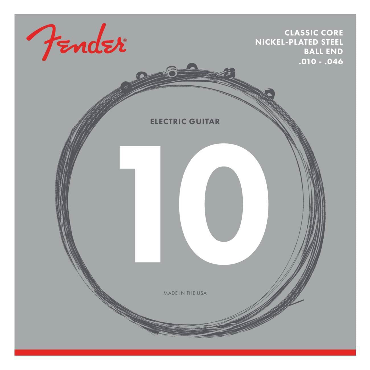 Fender Clas Core Electric Guitar Strings 255R Nickel Steels (.010 .046)
