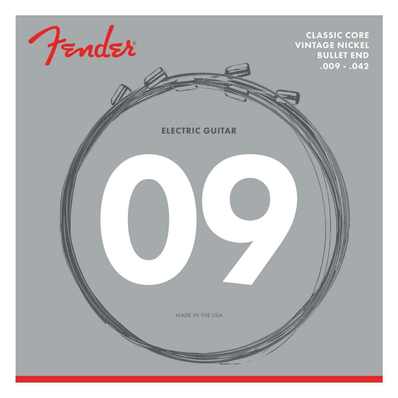 Fender Clas Core Electric Guitar Strings 3155L Vintage Nickels (.009 .042)
