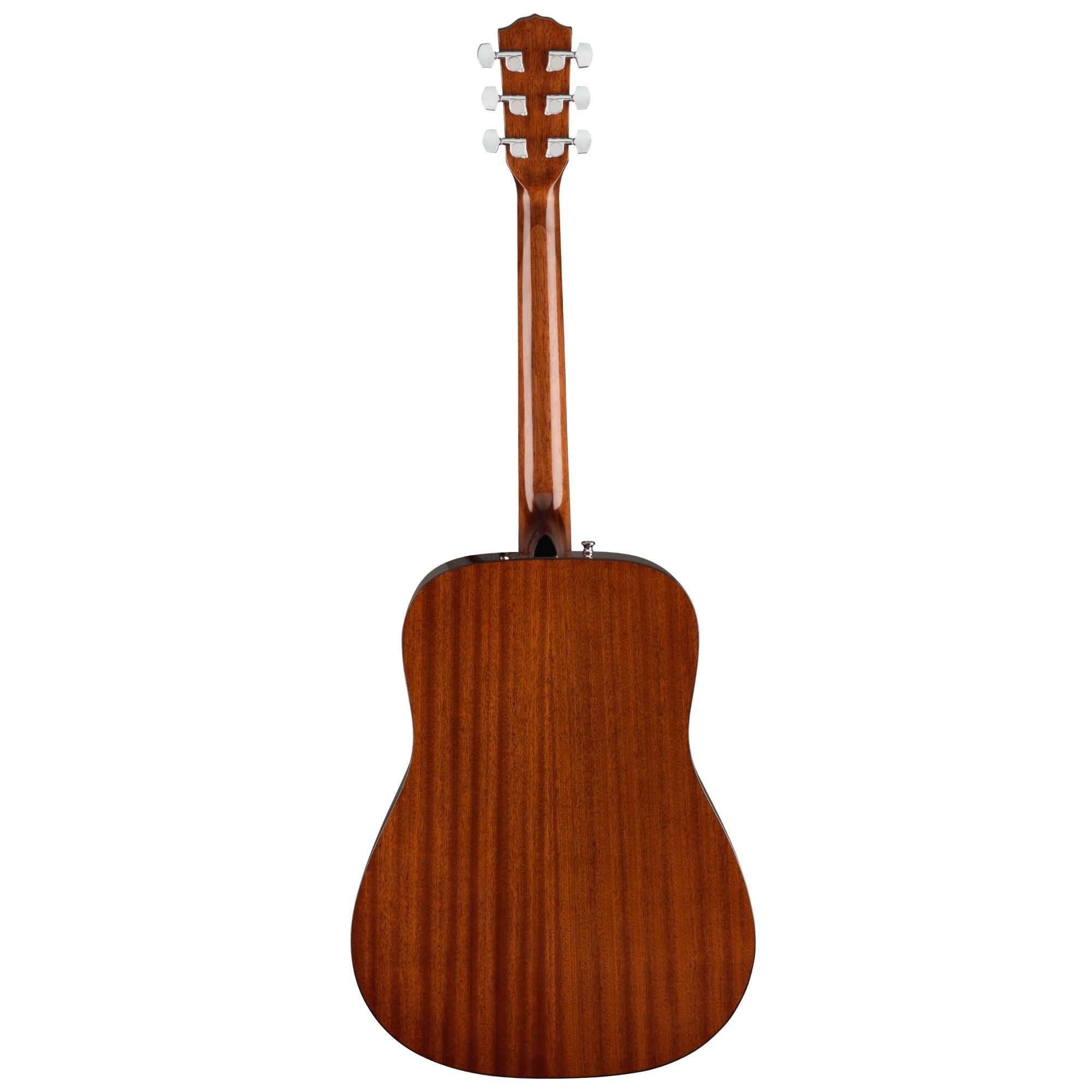 Fender CD-60S dreadnought acoustic guitar pack in natural finish with guitar, case, and accessories on a stand.