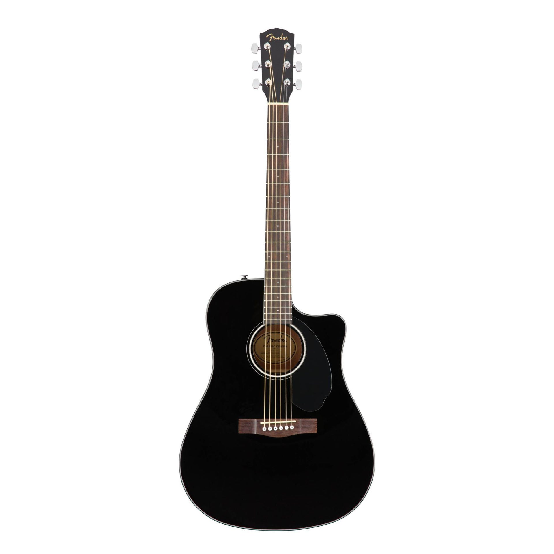 Fender CD-60SCE Dreadnought Acoustic Guitar - Walnut Fretboard - Black