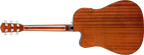 Fender CD-60SCE all-mahogany dreadnought acoustic guitar with walnut fingerboard, showcasing its body and detailed craftsmanship.