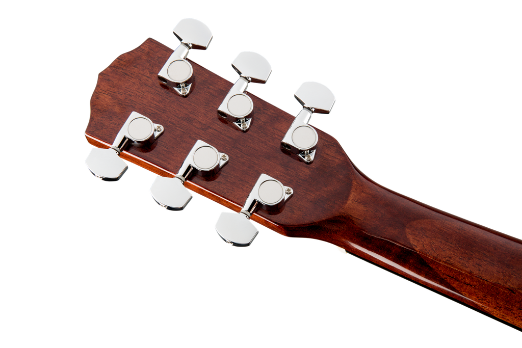 Fender CD-60SCE dreadnought acoustic guitar with all-mahogany body and walnut fingerboard, showcasing the guitar's rich wood finish.