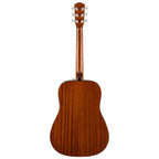 Fender CD 60S LH Walnut FB natural acoustic guitar with a left-handed body and wood finish, showcasing the guitar's top and fretboard.