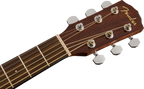 Fender CD-60S left-handed acoustic guitar with natural finish and walnut fingerboard, showcasing the guitar's body and neck.