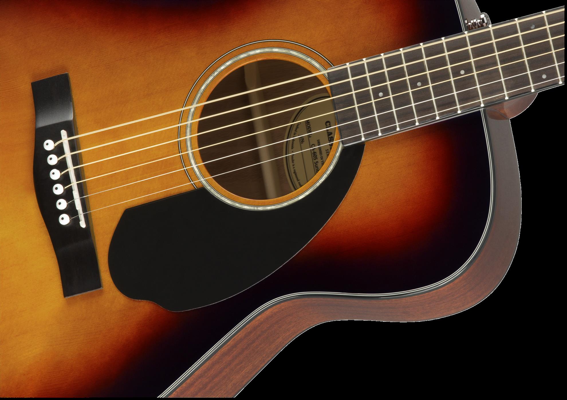 Fender CC-60S Concert Acoustic Guitar with Walnut Fingerboard in 3-Color Sunburst