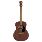 Fender CC 60S Concert Pack V2 all mahogany acoustic guitar with nylon strings and natural finish, shown in a close-up view.