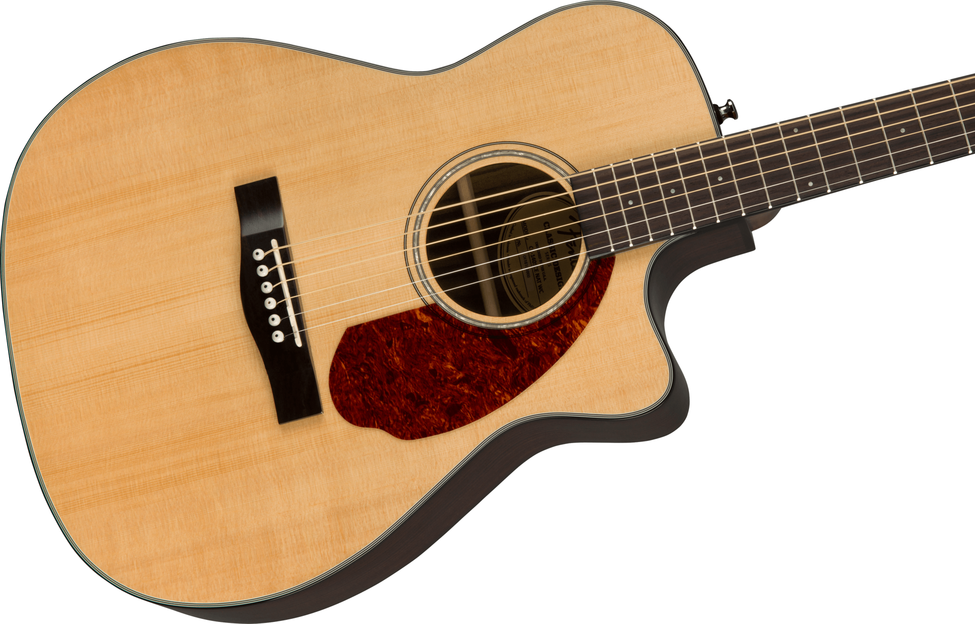 Fender CC-140SCE Dreadnought Acoustic Guitar with Walnut Fingerboard & Case in Natural
