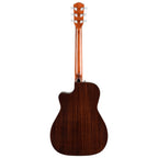 Fender CC140SCE concert acoustic guitar with sunburst finish and hardcase, showcasing the body, neck, and headstock.