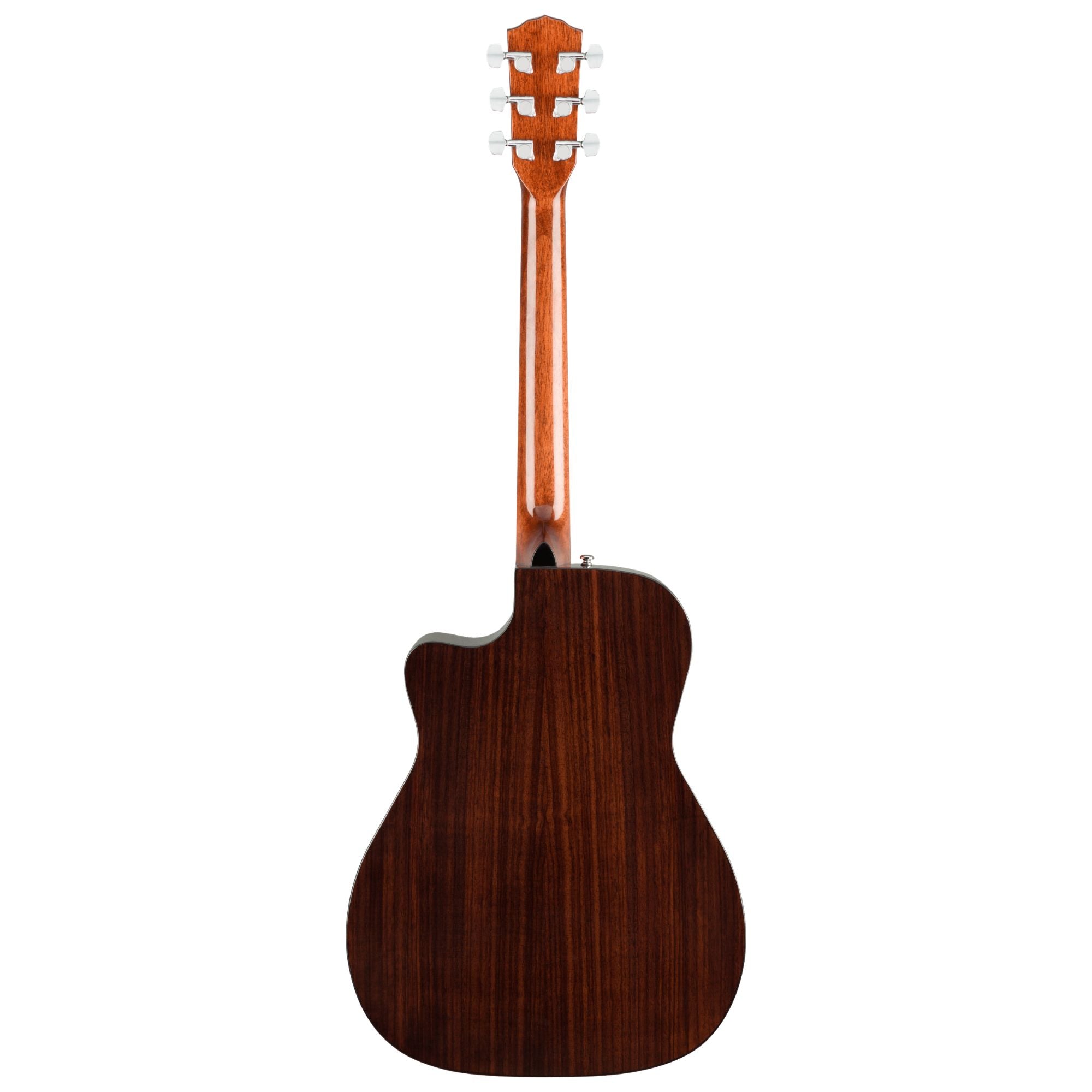 Fender CC140SCE concert acoustic guitar with sunburst finish and hardcase, showcasing the body, neck, and headstock.
