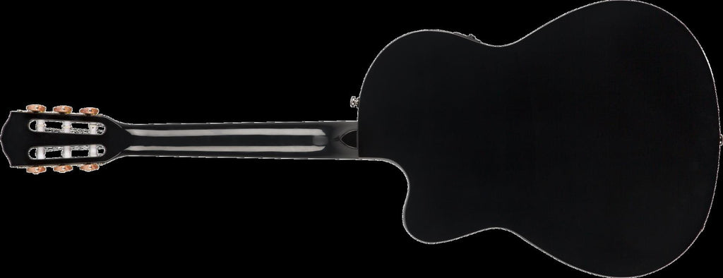 Fender CN 140SCE Nylon Thinline Walnut Fretboard - Black w/case
