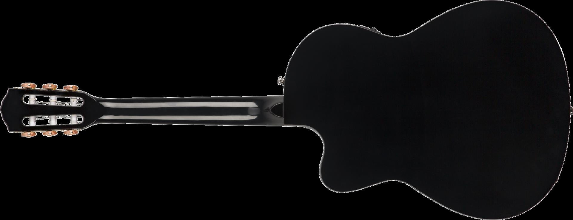 Fender CN 140SCE Nylon Thinline Walnut Fretboard - Black w/case