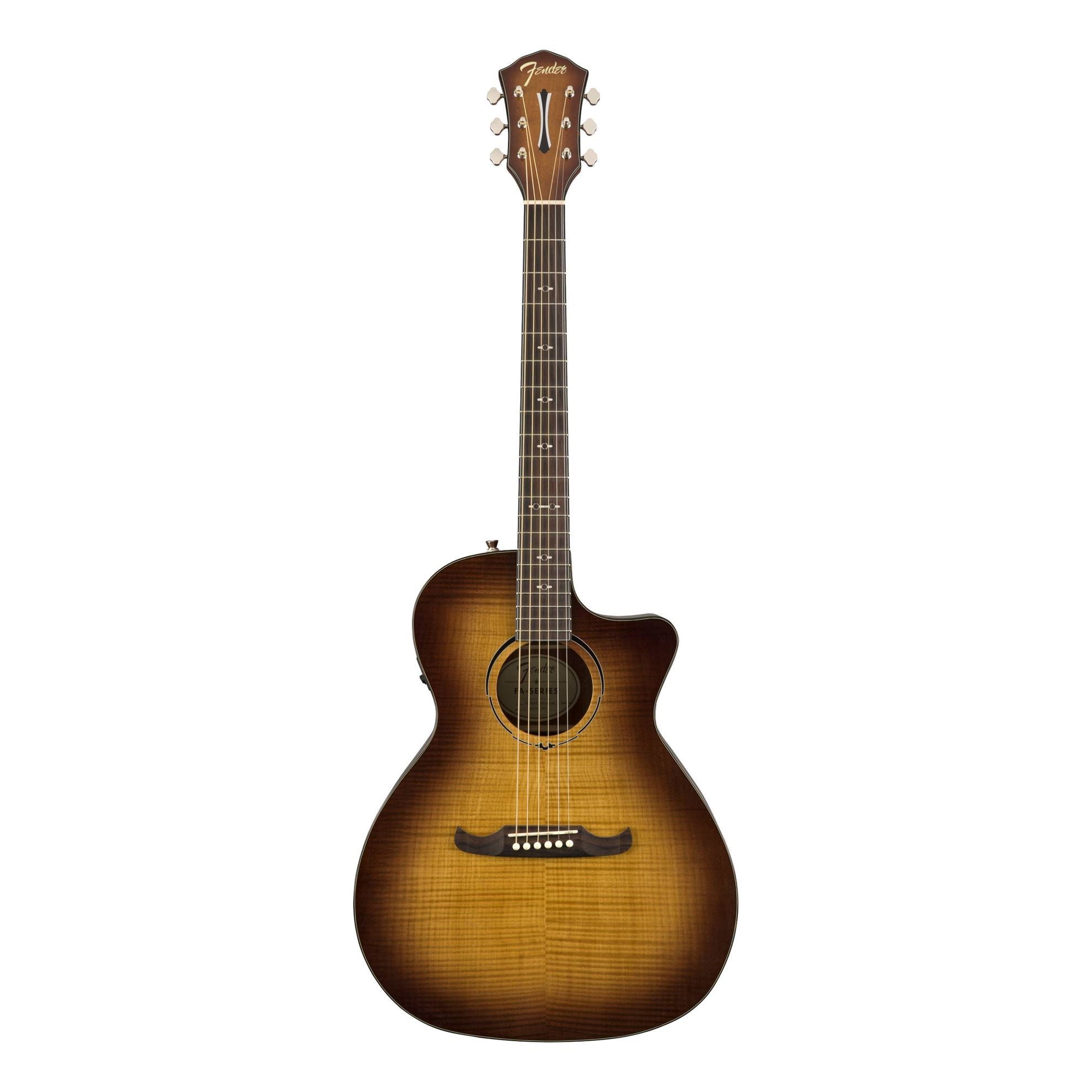 Fender FA-345CE Auditorium Acoustic Guitar with Laurel Fingerboard in 3-Tone Tea Burst