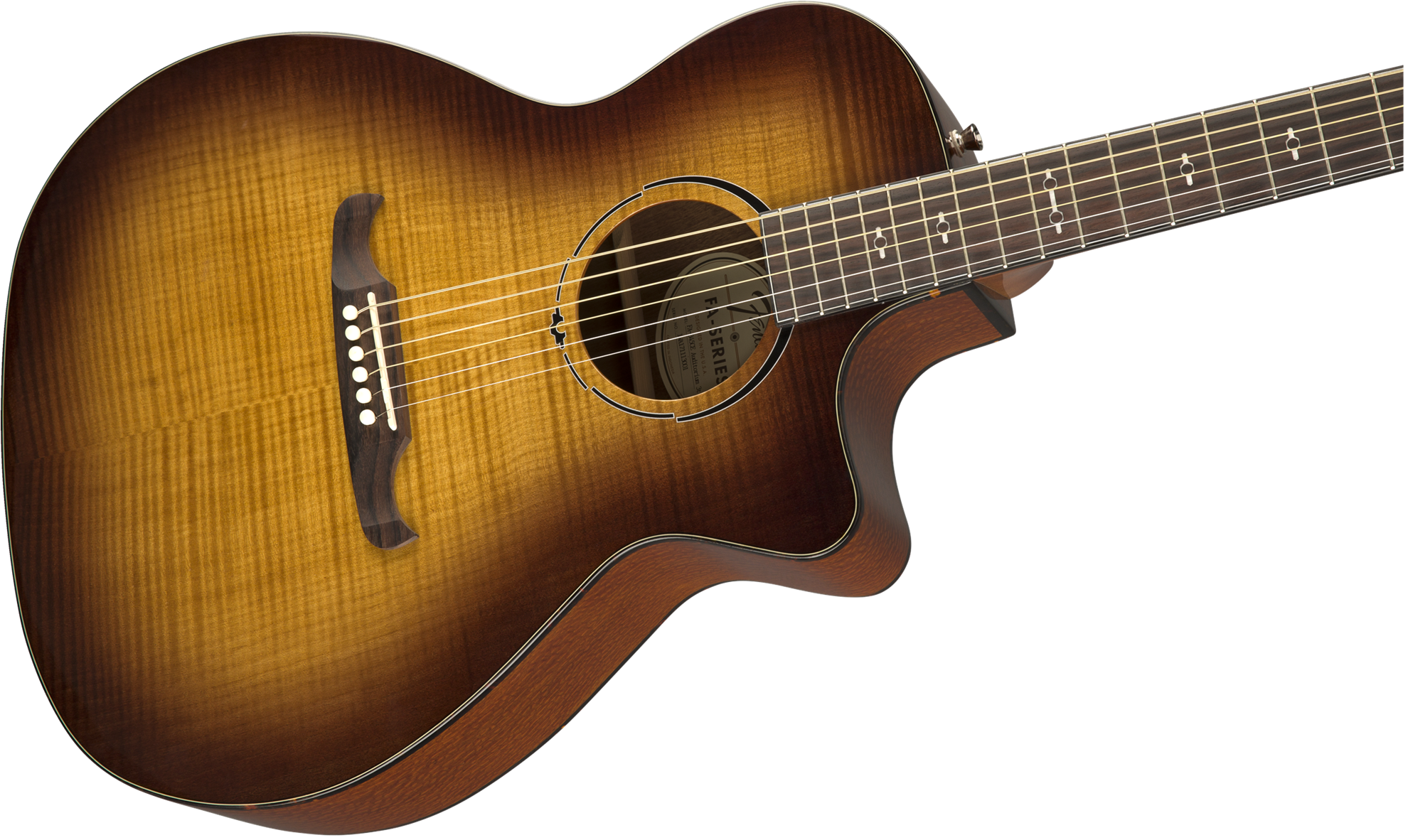 Fender FA-345CE Auditorium Acoustic Guitar with Laurel Fingerboard in 3-Tone Tea Burst