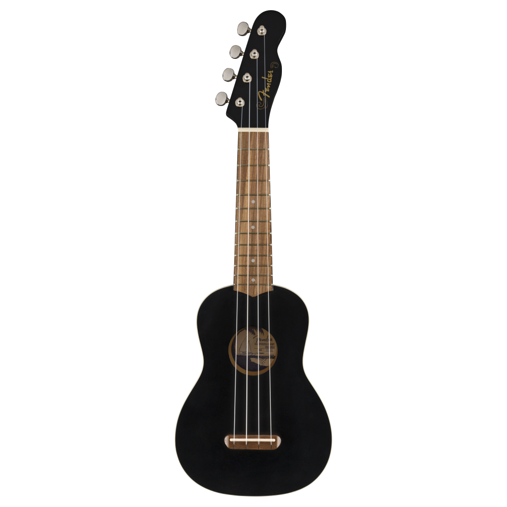 Fender Venice Soprano Uke Walnut Fretboard in Black