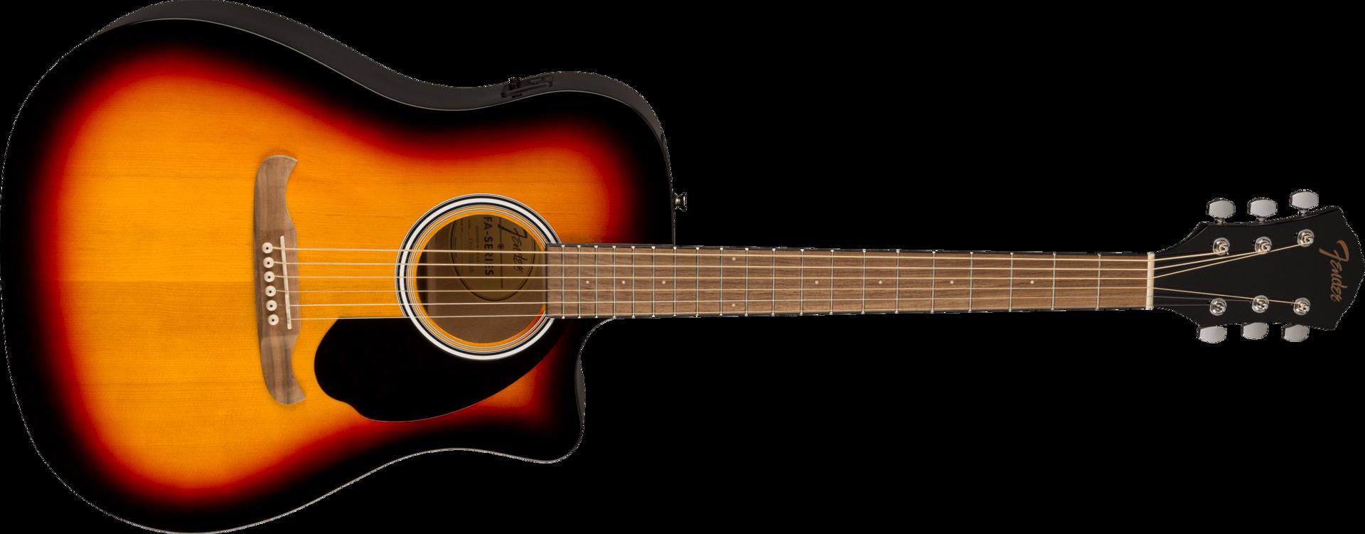 Fender FA-125CE Dreadnought Acoustic Guitar with Walnut Fingerboard in Sunburst