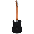 Rear view of Fender Acoustasonic Standard Telecaster acoustic guitar in black, showcasing its body and hardware details.
