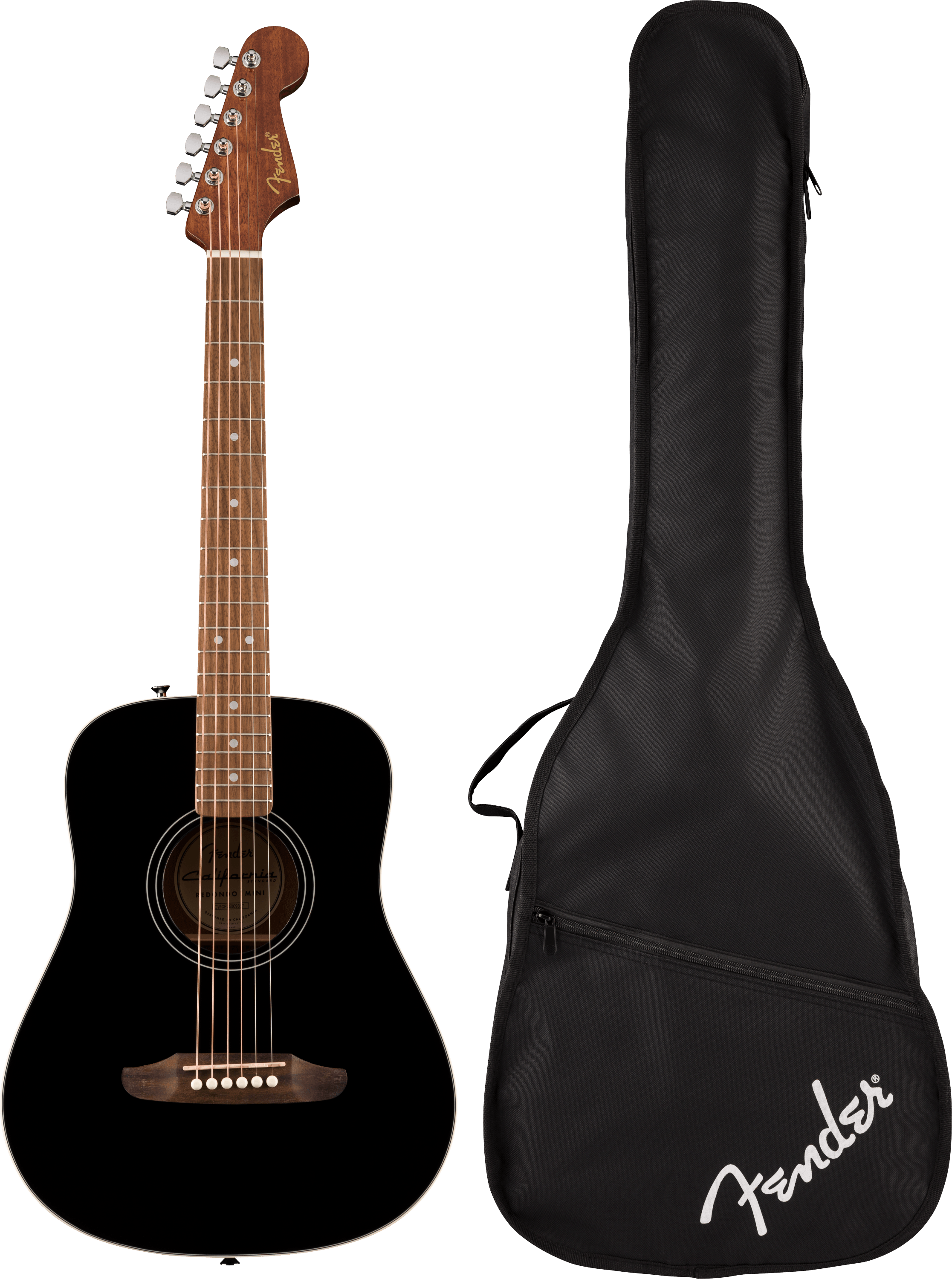 Fender California Standard Redondo Mini w/Bag Spruce Top - Black