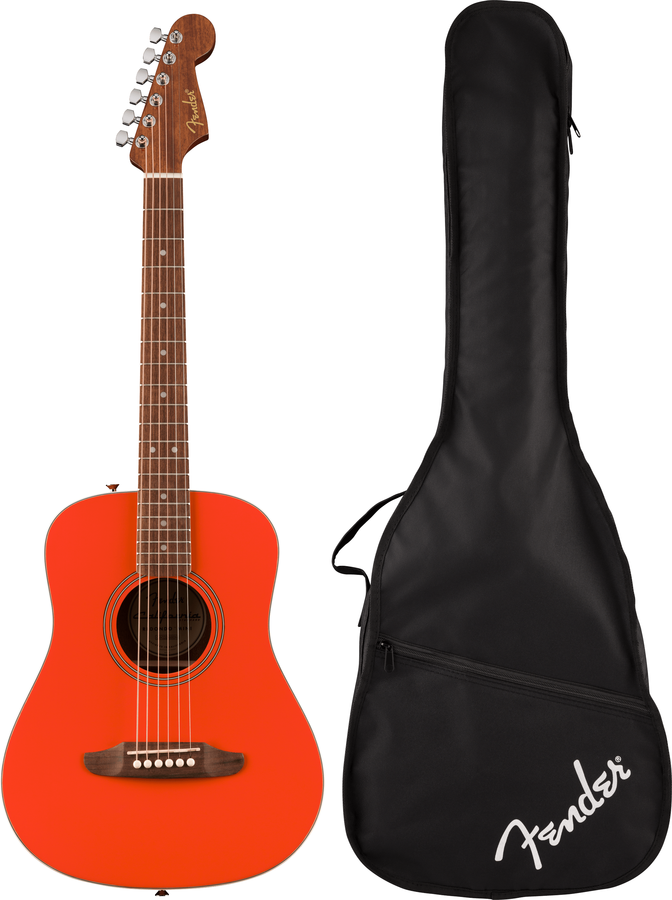 Fender California Standard Redondo Mini w/Bag Spruce Top - Fiesta Red