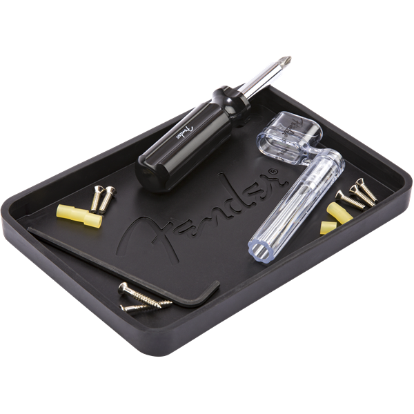Fender The Arch Guitar Work Station with adjustable support and storage compartments for guitar accessories and maintenance.