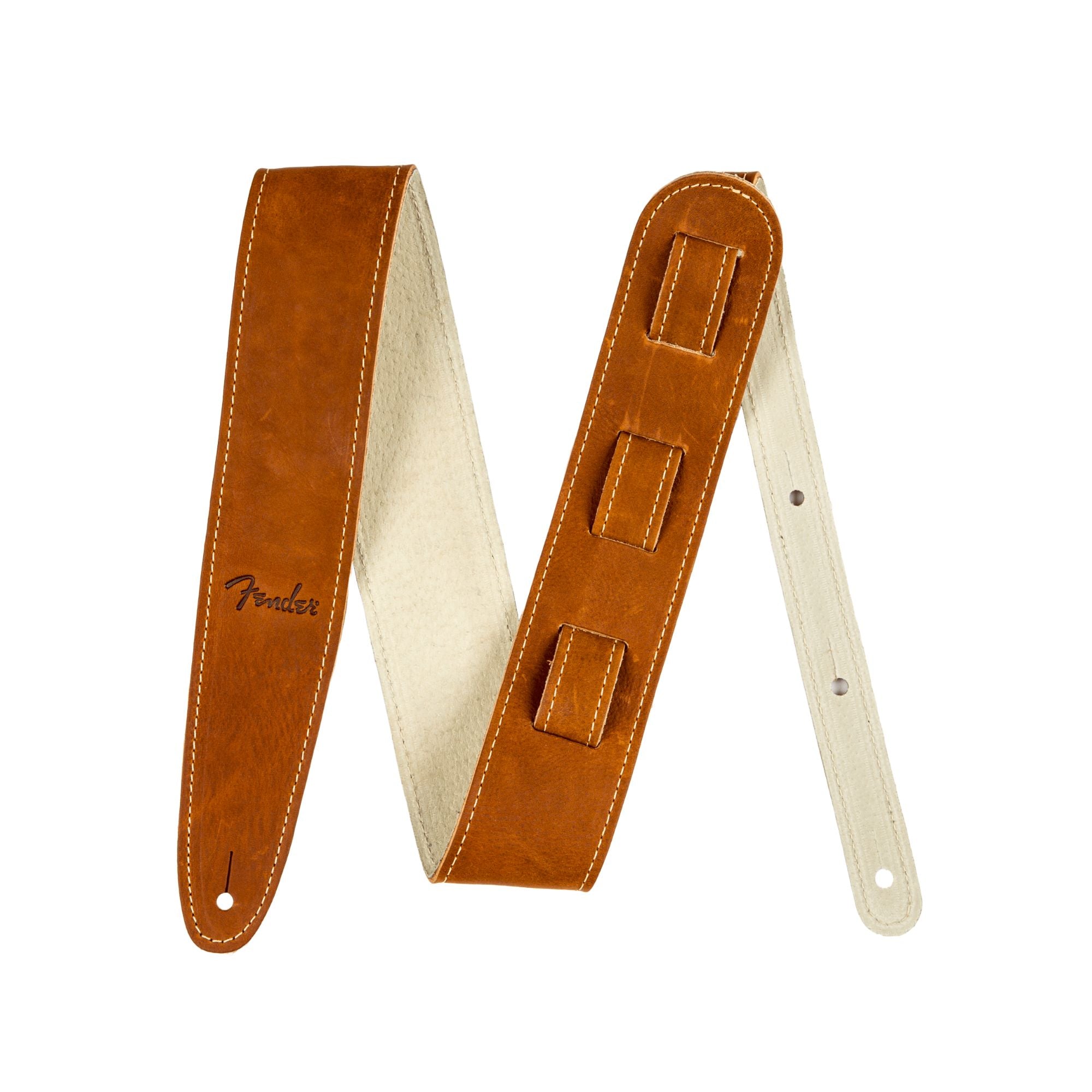Fender 2.5" Ball Glove Leather Guitar Strap in Brown