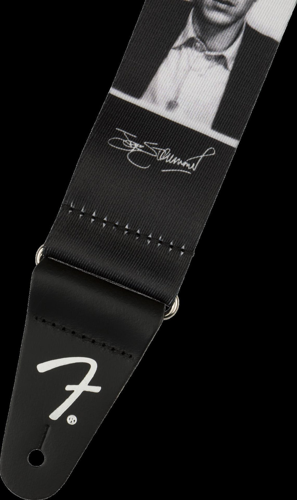 Fender Joe Strummer Know Your Rights polyester guitar strap with printed design, adjustable strap for electric or acoustic guitars.