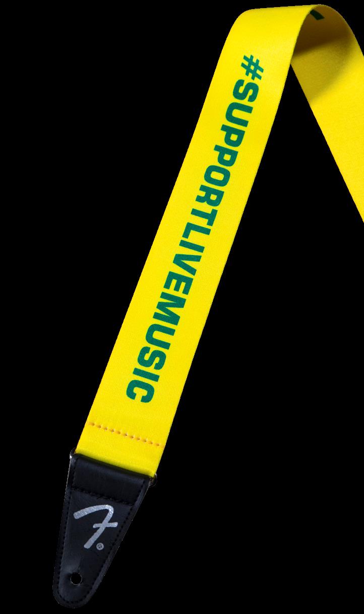 Fender FSR Support Act Charity Guitar Strap in Yellow/Green