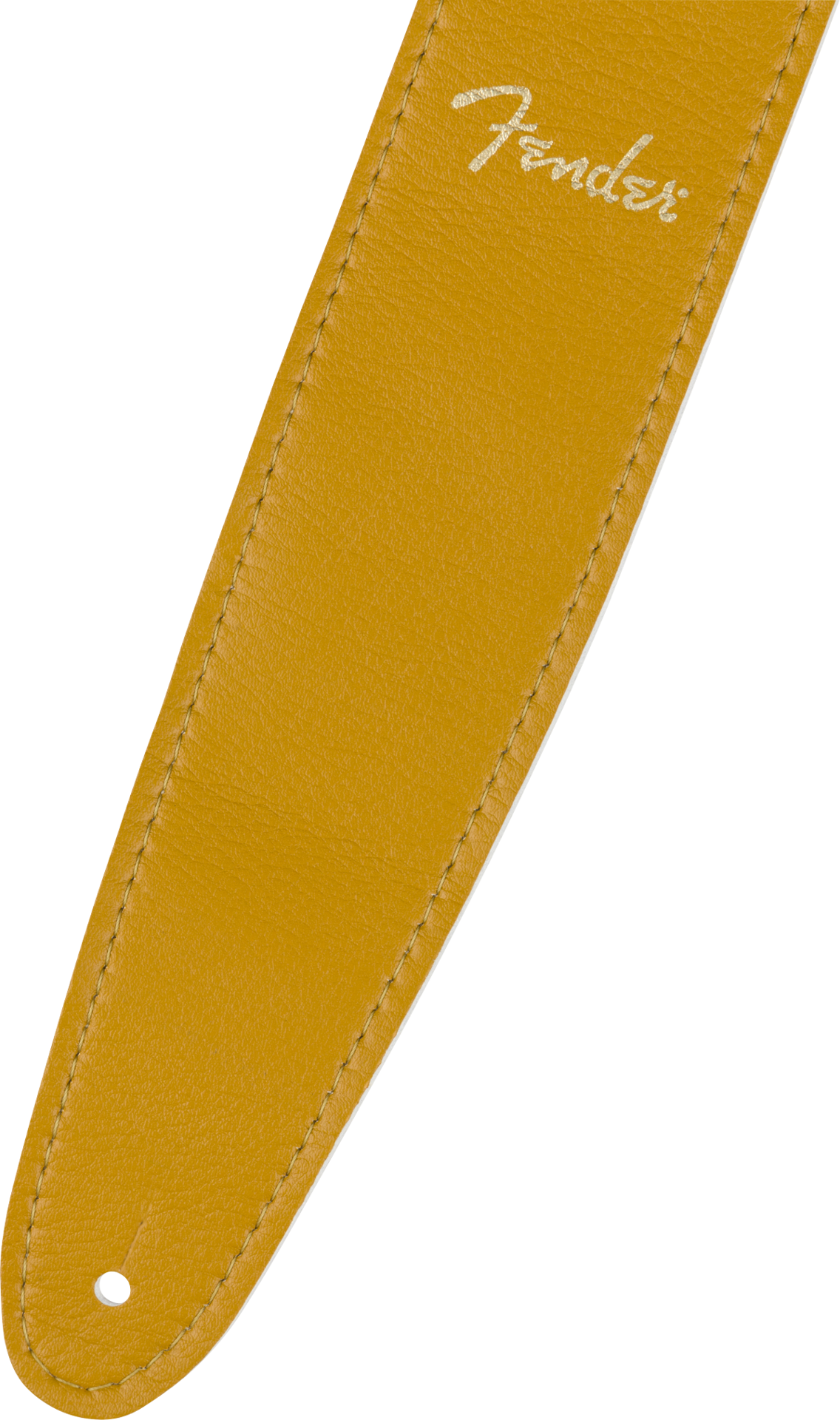 Fender vegan leather guitar strap in butterscotch with 2.5-inch width, adjustable strap for electric or acoustic guitars.