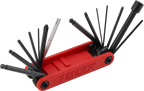 Fender multi-tool for guitar and bass accessories, featuring tools for stringing, tuning, and maintenance of electric guitars and basses.