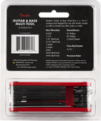 Fender guitar and bass multi-tool for adjusting strings, tuning, and maintenance of guitar accessories.
