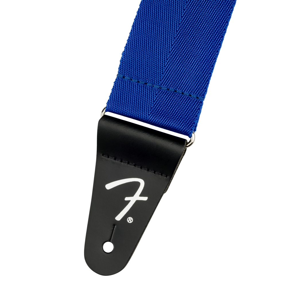 Fender PolyPro Blue Guitar Strap with adjustable length and padded design for comfortable instrument support.
