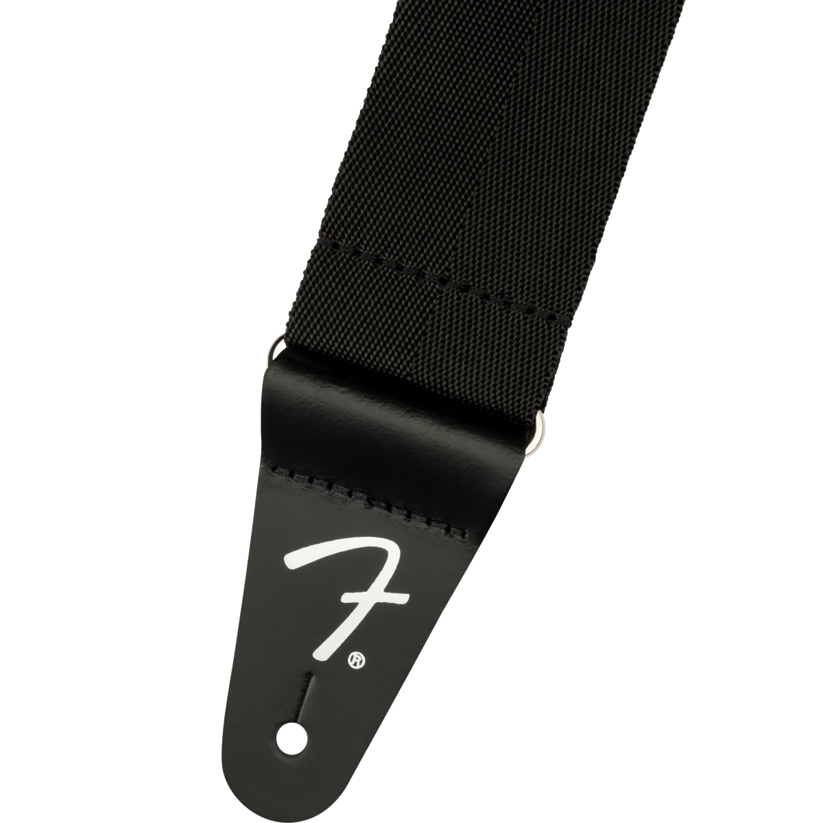 Fender PolyPro black guitar strap with adjustable length and padded comfort for secure, stylish instrument support.