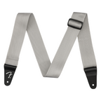 Fender PolyPro grey guitar strap with adjustable length and padded design for comfortable playing.