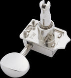 Set of six Fender American Performer Classic Gear Tuners in chrome, guitar tuning pegs with a sleek, modern design.