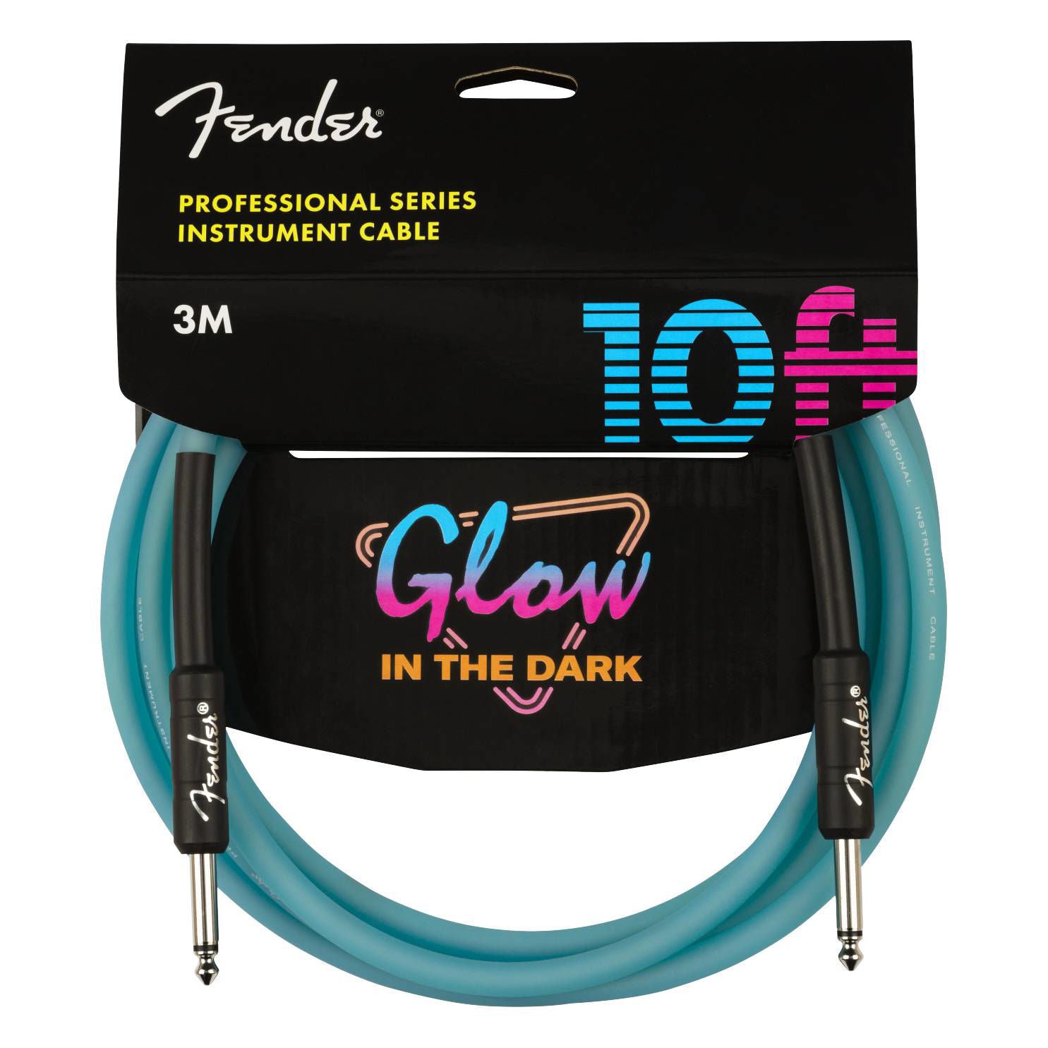 Fender Professional Glow in the Dark Cable - 10ft - Blue