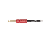 Fender John 5 10-foot white and red guitar lead cable with mono jack plug, designed for electric guitars.