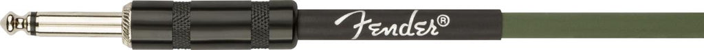 Fender Joe Strummer Pro 13-inch guitar instrument cable in drab green with durable connectors and flexible design for musicians.