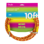 Fender MonoNeon Angled Instrument Cable 10'-Orange