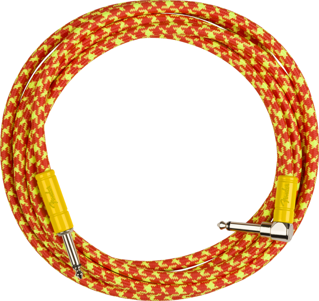 Fender MonoNeon Angled Instrument Cable 10'-Orange