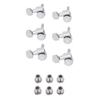 Fender left-handed locking tuners for Stratocaster and Telecaster guitars, polished chrome, set of six, guitar parts.