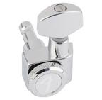 Fender locking left-handed guitar tuners for Stratocaster and Telecaster, polished chrome finish, set of 6 guitar parts.