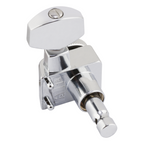 Fender locking left-handed tuners for Stratocaster and Telecaster guitars in polished chrome, set of six guitar parts.