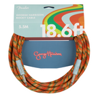 Fender George Harrison Rocky guitar lead cable 18.6 inches, black instrument cable for electric guitars, with connectors visible