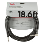 Fender Professional Series 18.6ft Straight/Angle Instrument Guitar Cable in Black